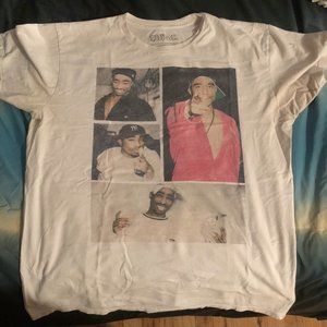 White Urban Outfitters Tupac Shakur shirt